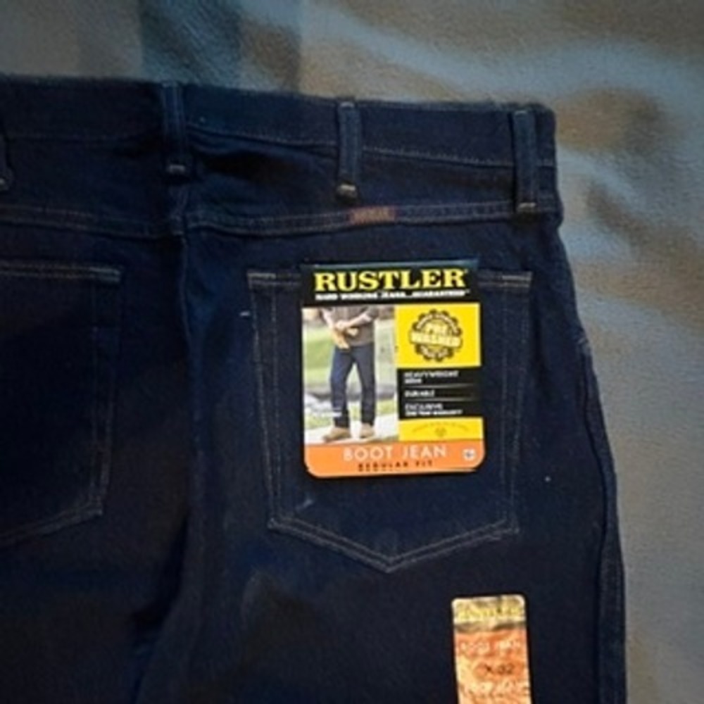 Rustler Boot Jeans Mens 87620 Regular Fit Dark Wash Denim 34x32 87620SR